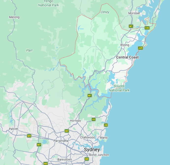 Central Coast Map